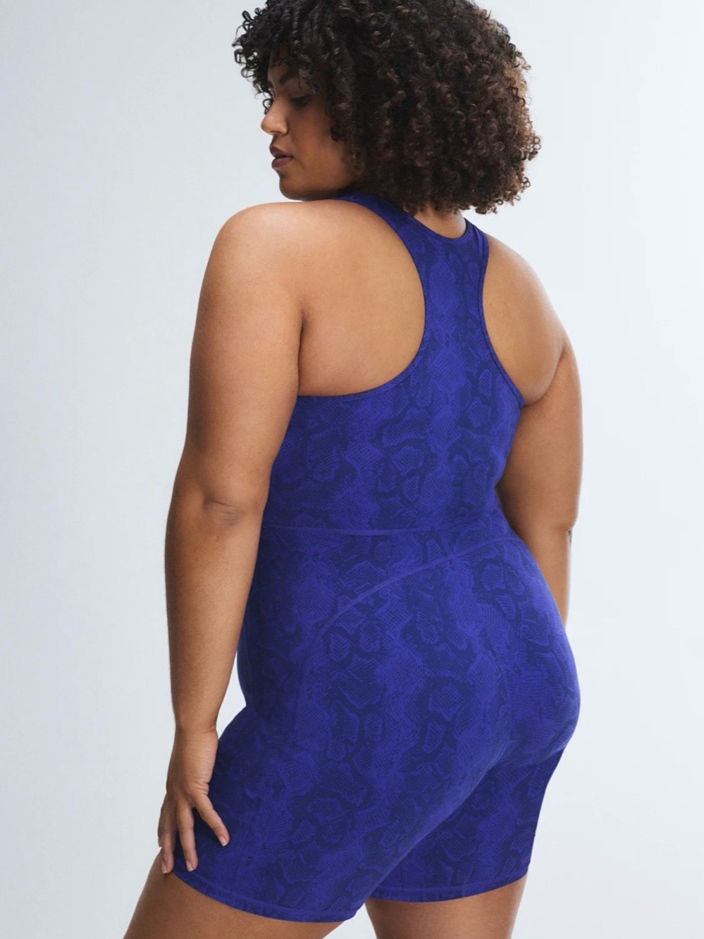 Savage X Fenty Electric Royal Blue Zip-Front Active Romper - Picture 2 of 9